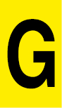 Vinil autoadesivo com a letra G em fundo amarelo