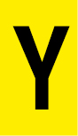Vinil autoadesivo com a letra Y em fundo amarelo