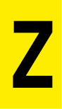 Vinil autoadesivo com a letra Z em fundo amarelo