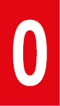 Vinil autoadesivo com o número 0 em fundo vermelho