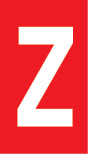 Vinil autoadesivo com a letra Z em fundo vermelho