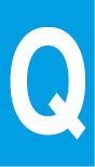Vinil autoadesivo com a letra Q em fundo azul