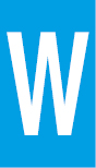 Vinil autoadesivo com a letra W em fundo azul
