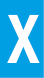 Vinil autoadesivo com a letra X em fundo azul