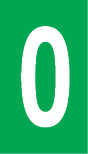 Vinil autoadesivo com o número 0 em fundo verde