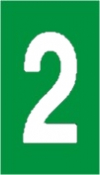 Vinil autoadesivo com o número 2 em fundo verde