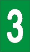 Vinil autoadesivo com o número 3 em fundo verde