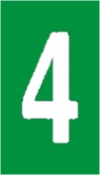 Vinil autoadesivo com o número 4 em fundo verde