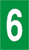 Vinil autoadesivo com o número 6 em fundo verde