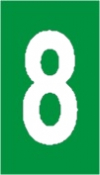 Vinil autoadesivo com o número 8 em fundo verde