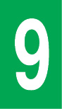 Vinil autoadesivo com o número 9 em fundo verde