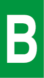 Vinil autoadesivo com a letra B em fundo verde