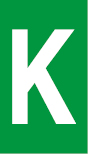 Vinil autoadesivo com a letra K em fundo verde