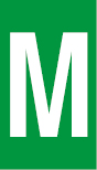 Vinil autoadesivo com a letra M em fundo verde
