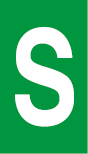 Vinil autoadesivo com a letra S em fundo verde