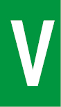 Vinil autoadesivo com a letra V em fundo verde