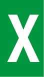 Vinil autoadesivo com a letra X em fundo verde