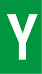 Vinil autoadesivo com a letra Y em fundo verde
