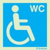 Sinal de informação, instalações sanitárias WC para utilizadores com mobilidade condicionada