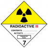 Sinal para transporte de matérias perigosas, matérias radioativas, categoria III