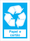 Sinal para separação de resíduos, Papel e cartão