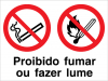 Sinal composto para depósitos de combustível, Proibido fumar ou fazer lume