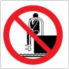 Sinal para parques aquáticos, piscinas e praias, proibição, proibida a permanência nos locais de acesso à água