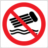 Sinal para parques aquáticos, piscinas e praias, proibição, proibido o uso de colchões de água
