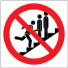 Sinal para parques aquáticos, piscinas e praias, proibição, não ultrapassar outros utilizadores nas escadas