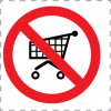 Vinil para vidros, proibida a passagem com carrinhos de compras