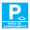 Sinal para parques de estacionamento, informação, parque de veículos elétricos, ponto de carregamento