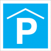 Sinal para parques de estacionamento, informação, Parque coberto