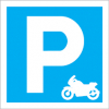 Sinal para parques de estacionamento, informação, Parque para motociclos