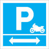 Sinal para parques de estacionamento, informação, Parque para motociclos à esquerda e à direita