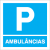 Sinal para parques de estacionamento, informação, Parque de ambulâncias