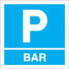 Sinal para parques de estacionamento, informação, Parque do bar
