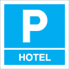 Sinal para parques de estacionamento, informação, Parque do hotel