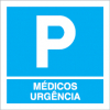 Sinal para parques de estacionamento, informação, Parque de médicos urgência