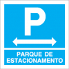 Sinal para parques de estacionamento, informação, Parque de estacionamento à esquerda e à direita
