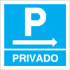 Sinal para parques de estacionamento, informação, Parque privado à direita