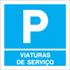 Sinal para parques de estacionamento, informação, Parque de viaturas de serviço