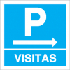 Sinal para parques de estacionamento, informação, Parque de visitas à direita