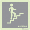 Sinal de informação, identificação de espaços, escadas subir