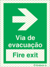 Sinal refletoluminescente, Via de evacuação | Fire Exit, à direita
