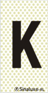 Sinal refletoluminescente, identificação letra K