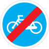 Sinal de trânsito, obrigação, fim de pista obrigatória para velocípedes