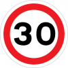 Sinal de trânsito, proibição, velocidade máxima de 30 km/h