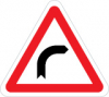 Sinal de trânsito, perigo, curva à direita