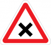 Sinal de trânsito, perigo, cruzamento ou entroncamento