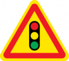 Sinal provisório de trânsito, perigo, sinalização luminosa